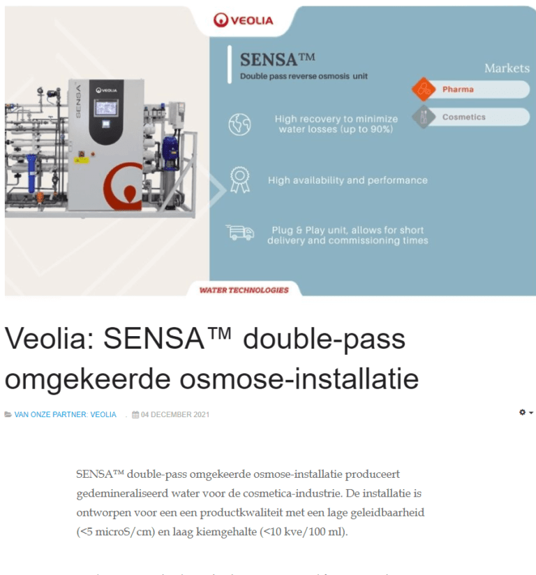 h2o veolia sensa